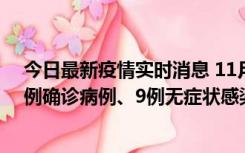 今日最新疫情实时消息 11月21日0-17时，浙江宁波新增2例确诊病例、9例无症状感染者