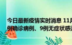 今日最新疫情实时消息 11月21日0-17时，浙江宁波新增2例确诊病例、9例无症状感染者