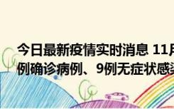 今日最新疫情实时消息 11月21日0-17时，浙江宁波新增2例确诊病例、9例无症状感染者