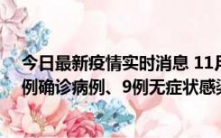 今日最新疫情实时消息 11月21日0-17时，浙江宁波新增2例确诊病例、9例无症状感染者