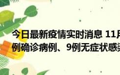 今日最新疫情实时消息 11月21日0-17时，浙江宁波新增2例确诊病例、9例无症状感染者