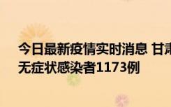 今日最新疫情实时消息 甘肃11月20日新增确诊病例18例、无症状感染者1173例