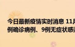 今日最新疫情实时消息 11月21日0-17时，浙江宁波新增2例确诊病例、9例无症状感染者