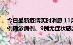 今日最新疫情实时消息 11月21日0-17时，浙江宁波新增2例确诊病例、9例无症状感染者