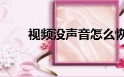 视频没声音怎么恢复（视频没声音）