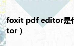 foxit pdf editor是什么软件（foxit pdf editor）