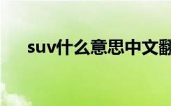 suv什么意思中文翻译（suv什么意思）