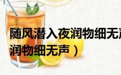 随风潜入夜润物细无声比喻什么（随风潜入夜润物细无声）