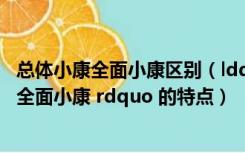 总体小康全面小康区别（ldquo 总体小康 rdquo 和 ldquo 全面小康 rdquo 的特点）