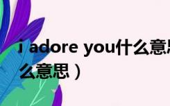 i adore you什么意思俄语（i adore you什么意思）