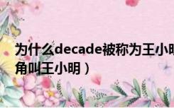 为什么decade被称为王小明（为什么假面骑士DECADE主角叫王小明）