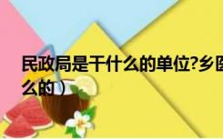 民政局是干什么的单位?乡医病故有补助吗（民政局是干什么的）