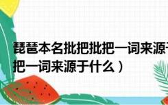 琵琶本名批把批把一词来源于什么的方式（琵琶本名批把批把一词来源于什么）