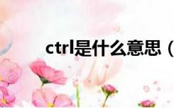 ctrl是什么意思（ctrl是什么意思）