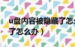 u盘内容被隐藏了怎么恢复（u盘内容被隐藏了怎么办）