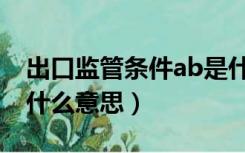 出口监管条件ab是什么意思（监管条件ab是什么意思）