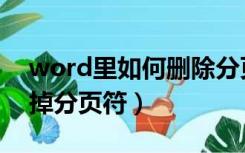 word里如何删除分页符（在word中如何去掉分页符）