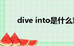 dive into是什么意思（dive into）