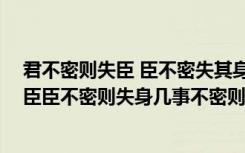 君不密则失臣 臣不密失其身 几事不密则成害（君不密则失臣臣不密则失身几事不密则成害）