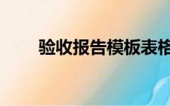 验收报告模板表格（验收报告模板）