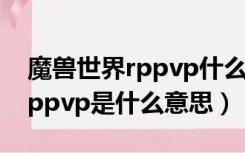 魔兽世界rppvp什么意思（魔兽服务器中的rppvp是什么意思）