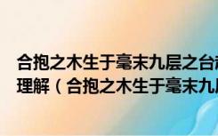 合抱之木生于毫末九层之台起于垒土千里之行始于足下怎么理解（合抱之木生于毫末九层之台起于垒土）