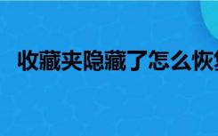 收藏夹隐藏了怎么恢复（收藏夹怎么恢复）