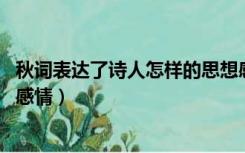 秋词表达了诗人怎样的思想感情（绝句 表达诗人怎样的思想感情）