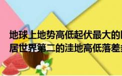 地球上地势高低起伏最大的区域（位居世界第二的高峰和位居世界第二的洼地高低落差多少米）