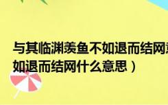 与其临渊羡鱼不如退而结网意思即兴评述（与其临渊羡鱼不如退而结网什么意思）