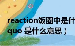 reaction饭圈中是什么意思（ldquo 饭圈 rdquo 是什么意思）