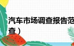 汽车市场调查报告范文3000字（汽车市场调查）