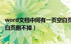 word文档中间有一页空白页怎么删除（word中间有一页空白页删不掉）