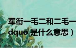 军衔一毛二和二毛一（军衔  ldquo 一毛二 rdquo 是什么意思）