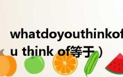 whatdoyouthinkof等于什么（what do you think of等于）