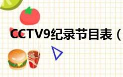 CCTV9纪录节目表（cctv9纪录片节目表）