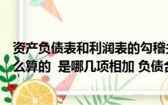 资产负债表和利润表的勾稽关系（资产负债表里负债合计怎么算的  是哪几项相加 负债合计）