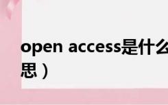 open access是什么意思（access是什么意思）