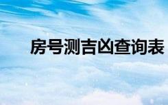 房号测吉凶查询表（房号测吉凶查询）