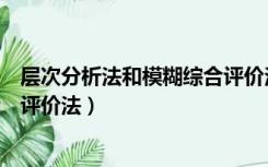 层次分析法和模糊综合评价法区别（层次分析法和模糊综合评价法）