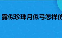 露似珍珠月似弓怎样仿写（露似珍珠月似弓）