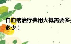 白血病治疗费用大概需要多少钱（白血病治疗费用大概需要多少）