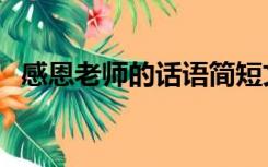 感恩老师的话语简短文案（感恩老师的话）