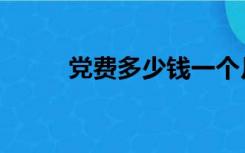 党费多少钱一个月（党费多少钱）