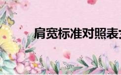 肩宽标准对照表女生（肩宽标准）