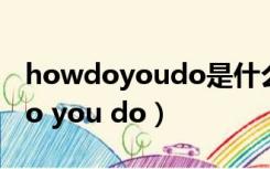 howdoyoudo是什么意思怎么回答（how do you do）