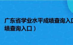 广东省学业水平成绩查询入口2021（广东省学业水平考试成绩查询入口）