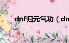 dnf归元气功（dnf归元气功师加点）