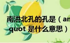 南洪北孔的孔是（amp quot 南洪北孔 amp quot 是什么意思）