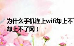 为什么手机连上wifi却上不了网vivo（为什么手机连上wifi却上不了网）